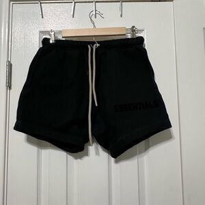 Essentials Black Drawstring Shorts